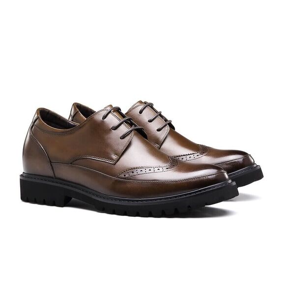 US11 CHAMARIPA height increase insoles men Brown Oxford leather 7cm/ 2.76 inches main image 7